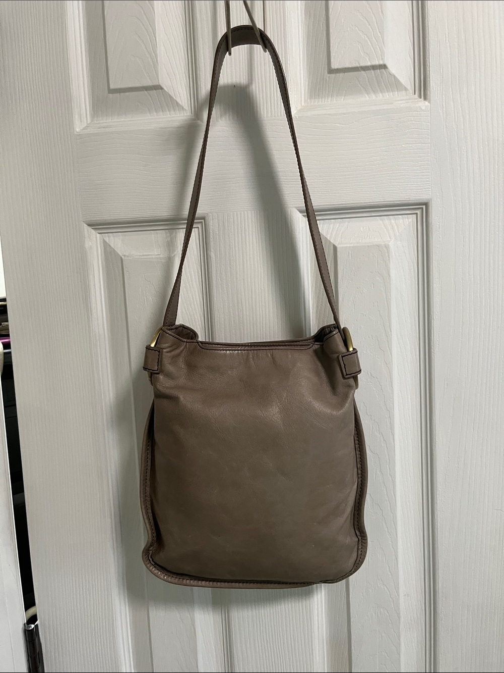HOBO Taupe Brown Leather Shoulder Bag